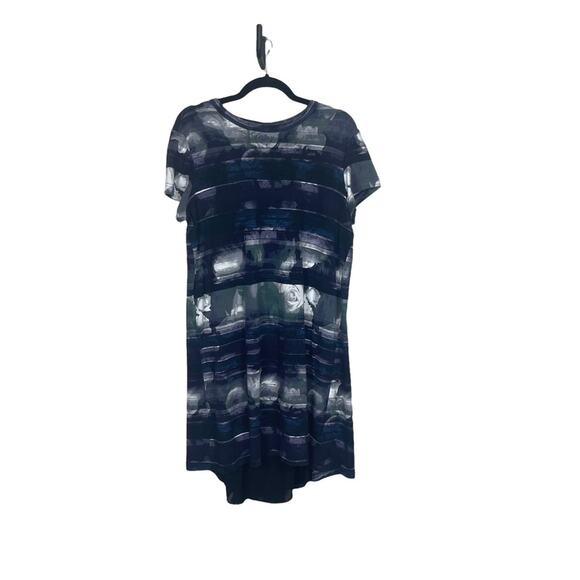 Simply Vera Wang Short Sleeve Crew Neck Knit Dress Back Pleat Print Size L - Picture 1 of 6